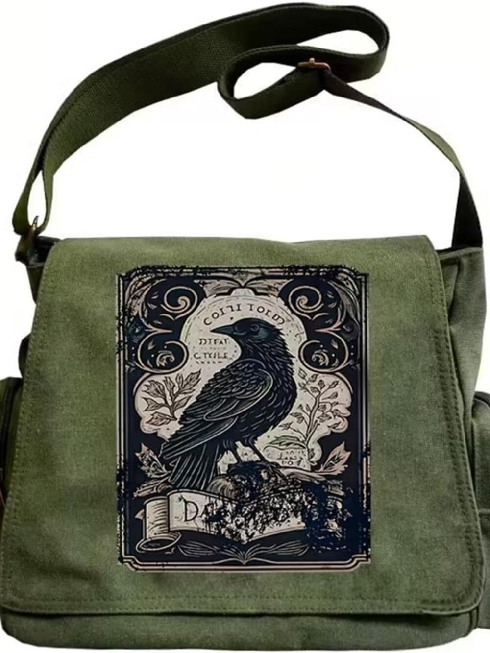 Pattern Messenger Bag Canvas Crossbody Bags Women/Men Purses with Pockets